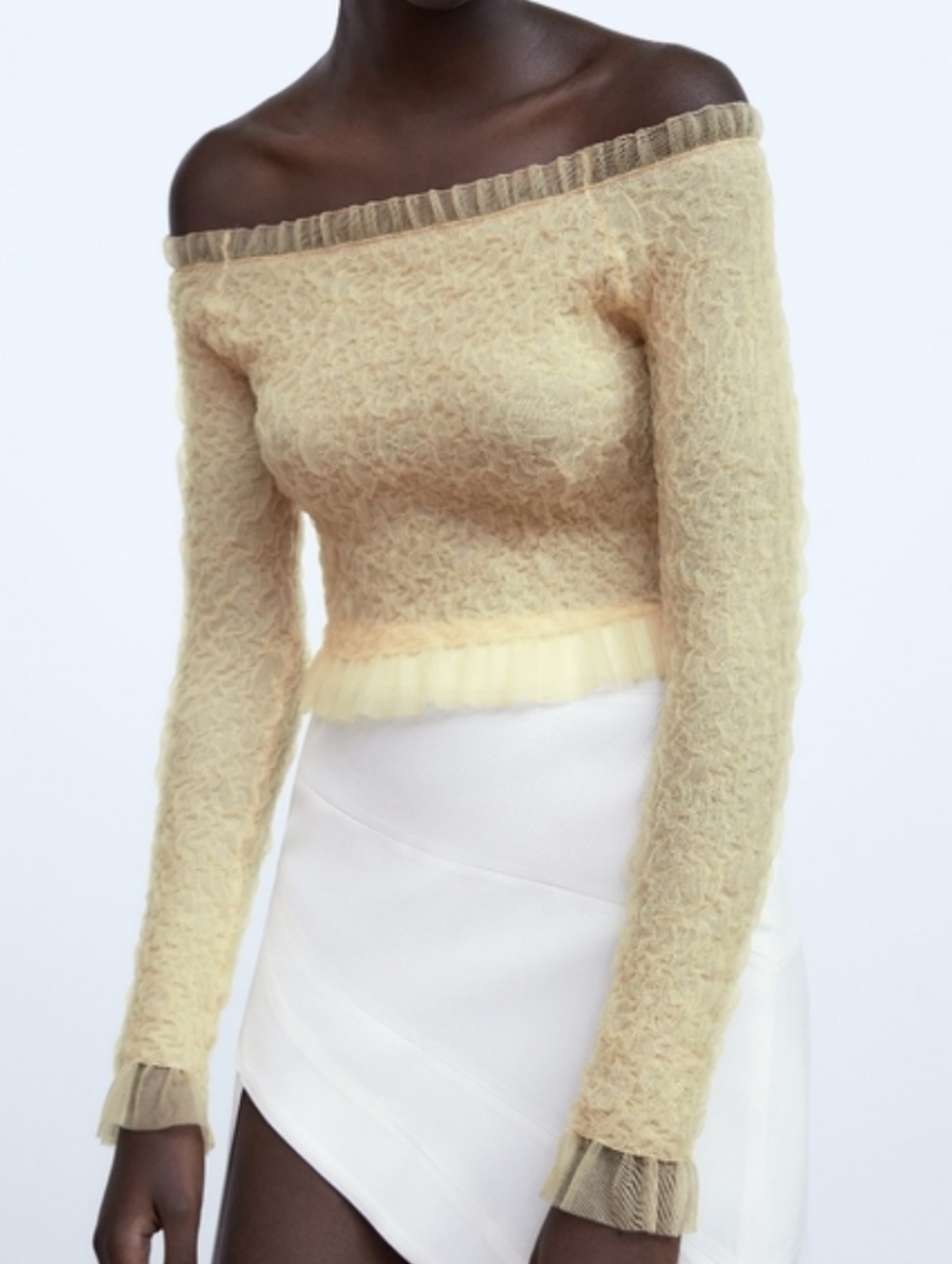 Zara Western Ruffle Crop Top NWT Size Small